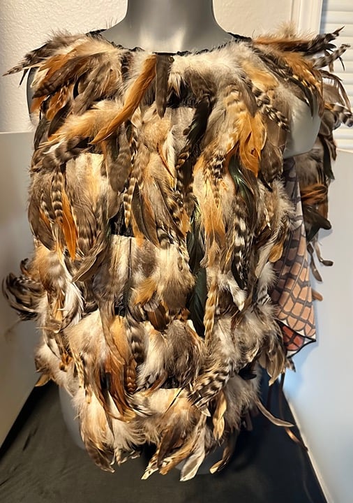 Real Bird pheasant Chicken feather costume top