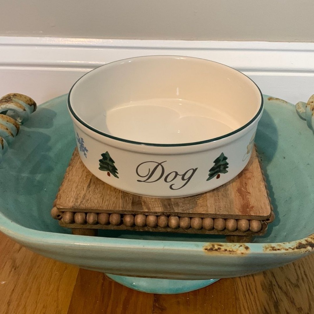 Christmas dog bowl pfaltzgraff