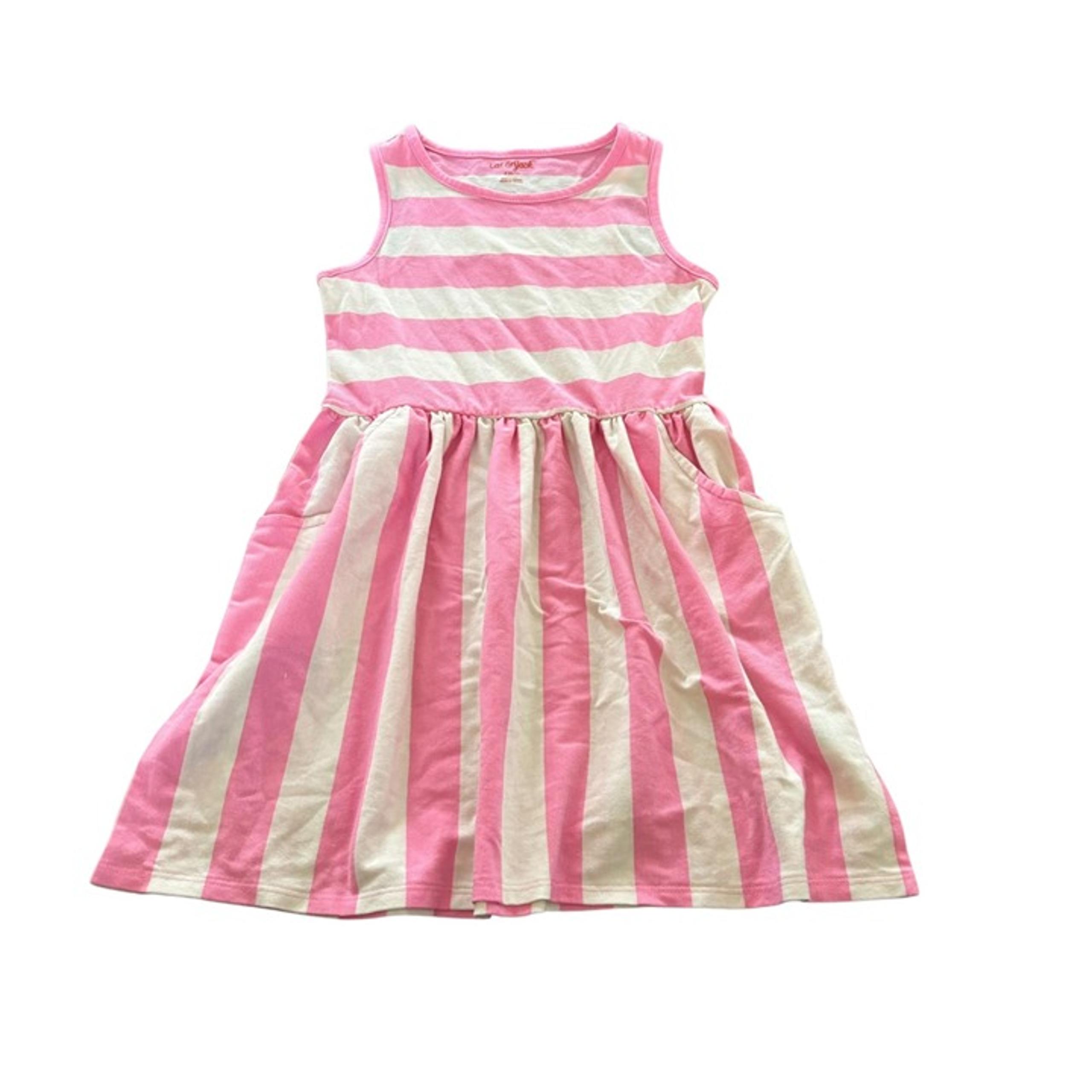NWT Cat & Jack Pink Striped Tank Dress Size 6/7