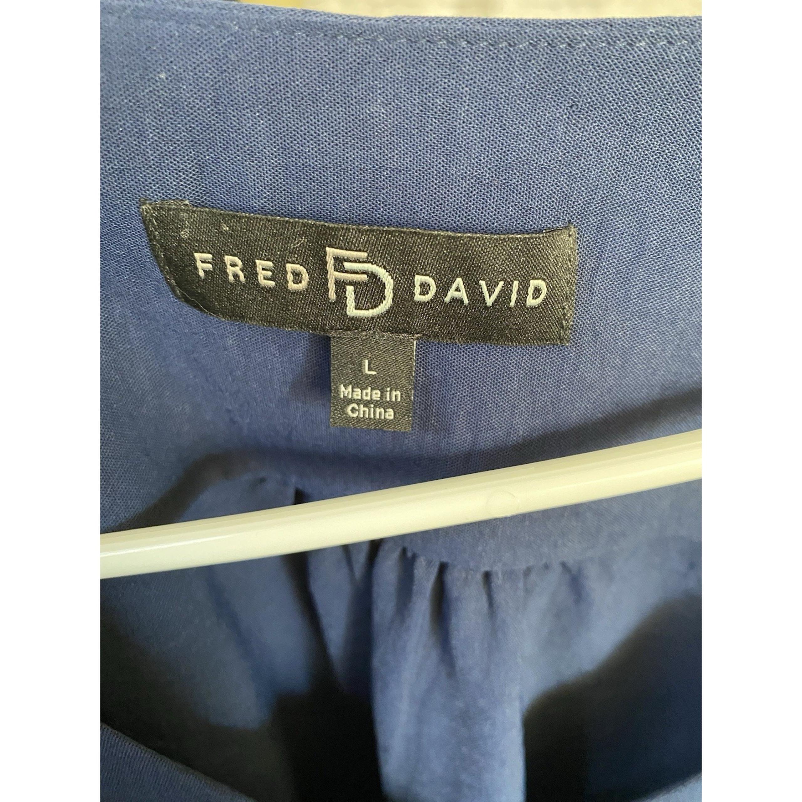 Fred David 3/4 Sleeve Blouse Navy Size Large