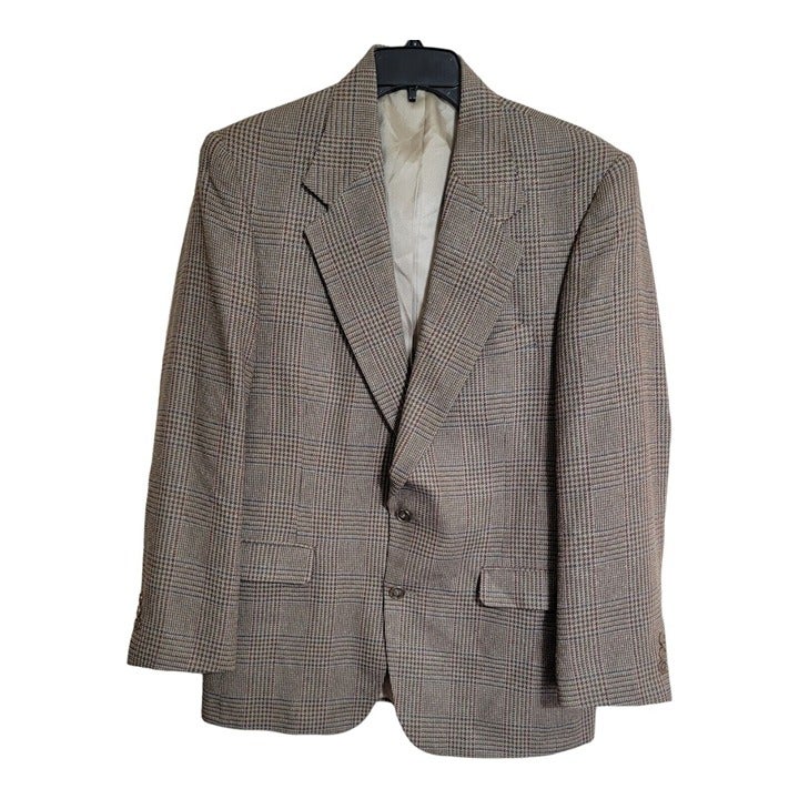 Vintage Johnny Carson Plaid jacket Sz 42R - Sport Coat Made in USA