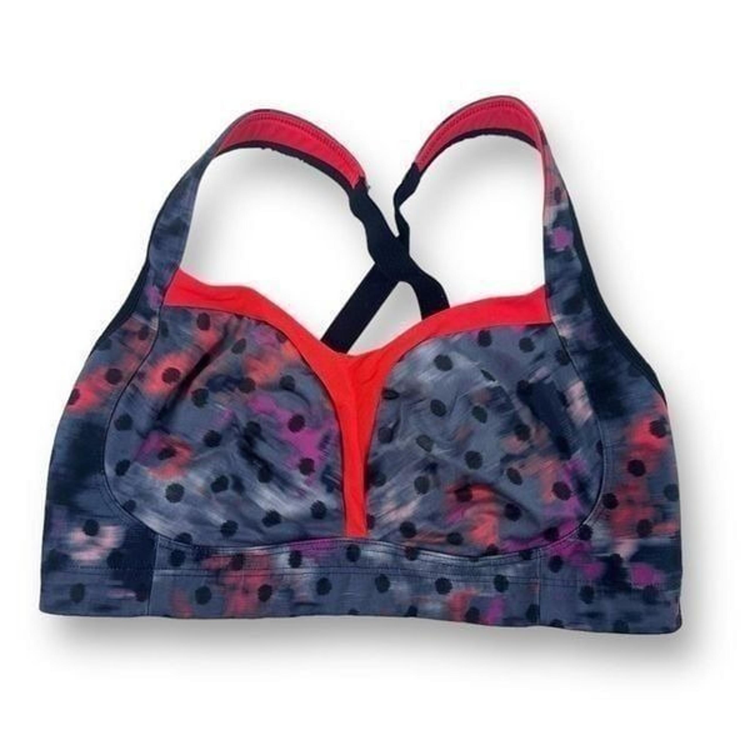 Lululemon Women's 34DD Ta Ta Tamer Supportive Sports Bra Windy Blooms Print Red - lululemon athletica