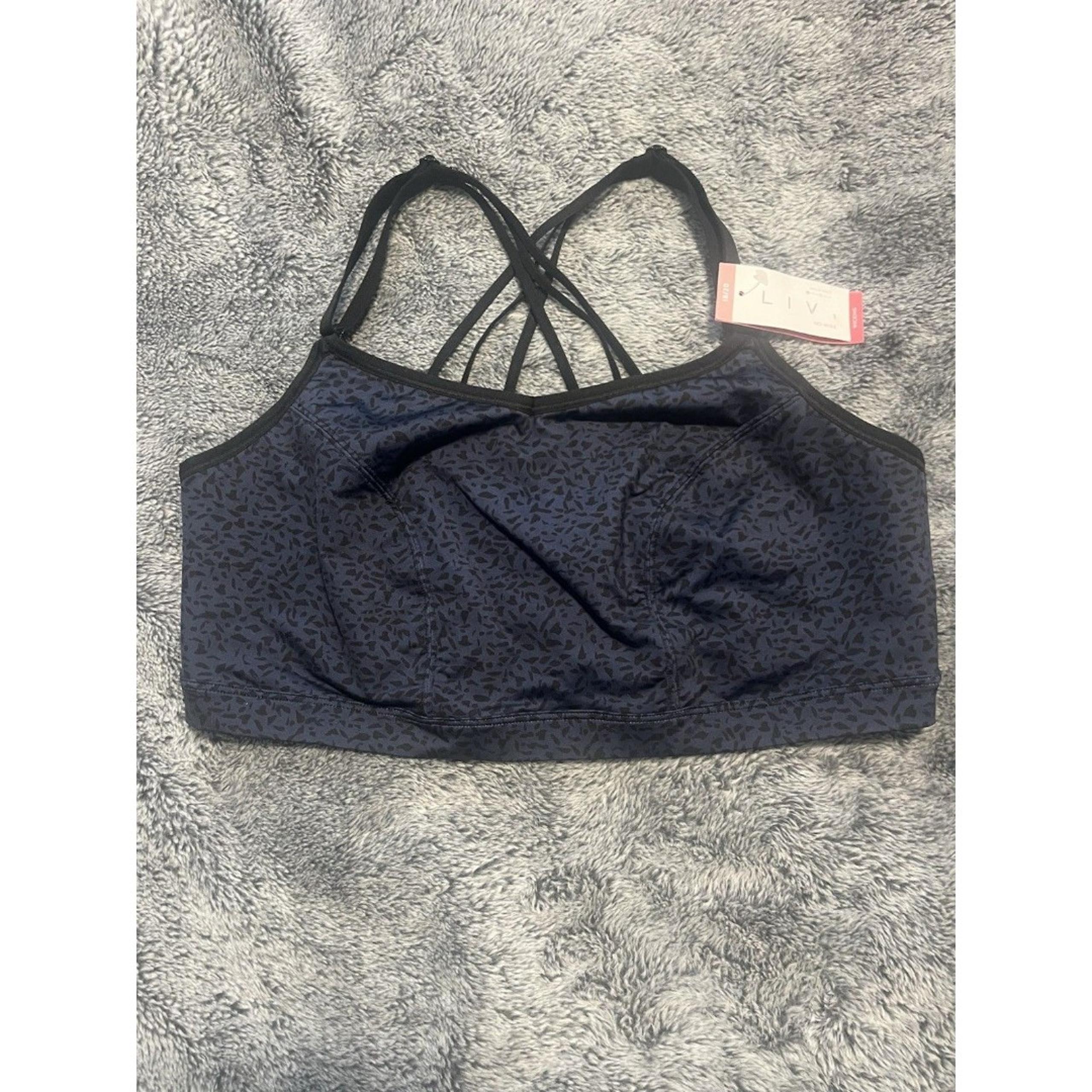 Lane Bryant LIVI Active No Wire Low Impact Crossback Sports Bra Size 18/20 Blue