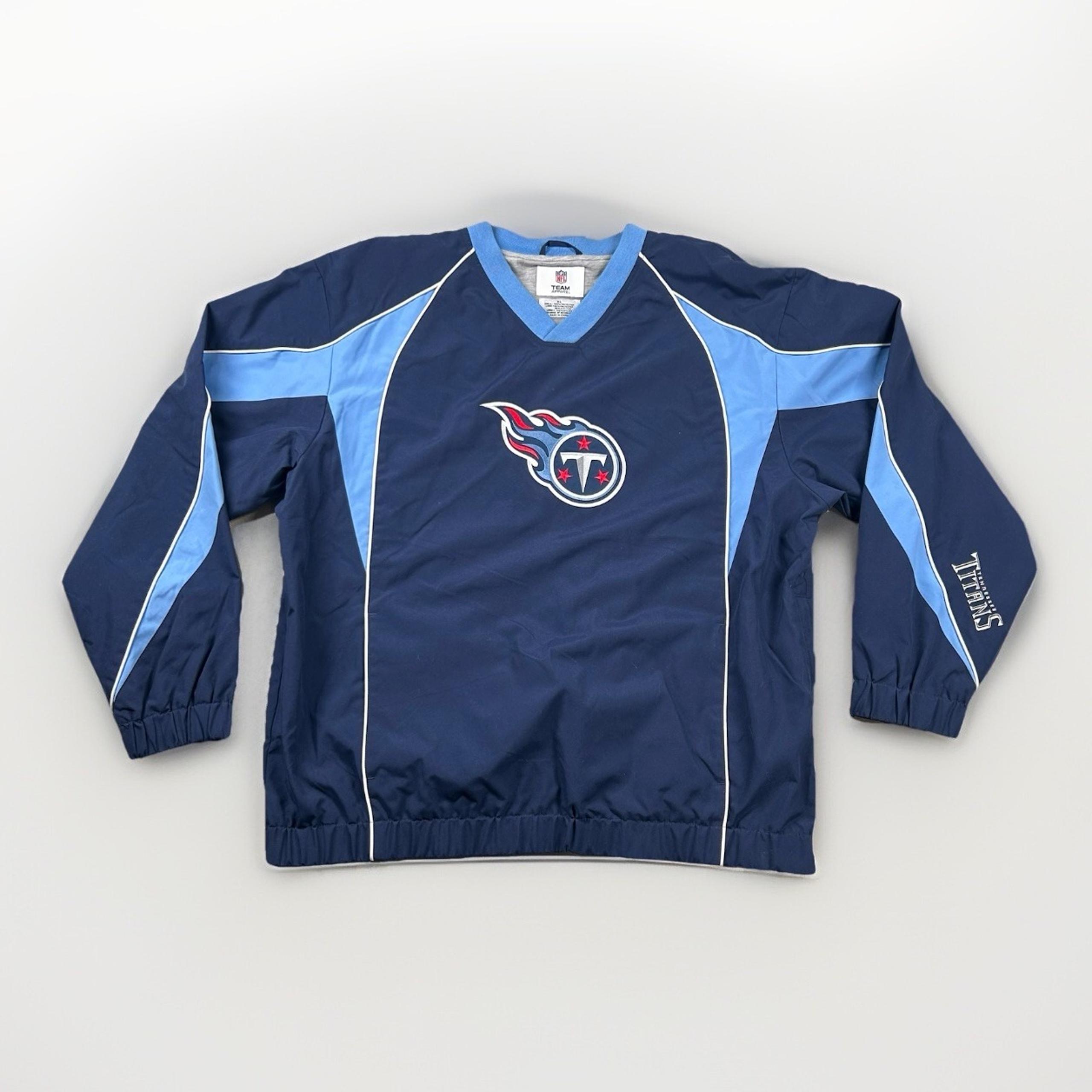NFL Team Apparel Titans Jacket Mens XL Windbreaker Pullover V-Neck Tennessee