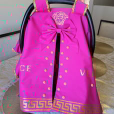 Baby pink and gold carseat cover