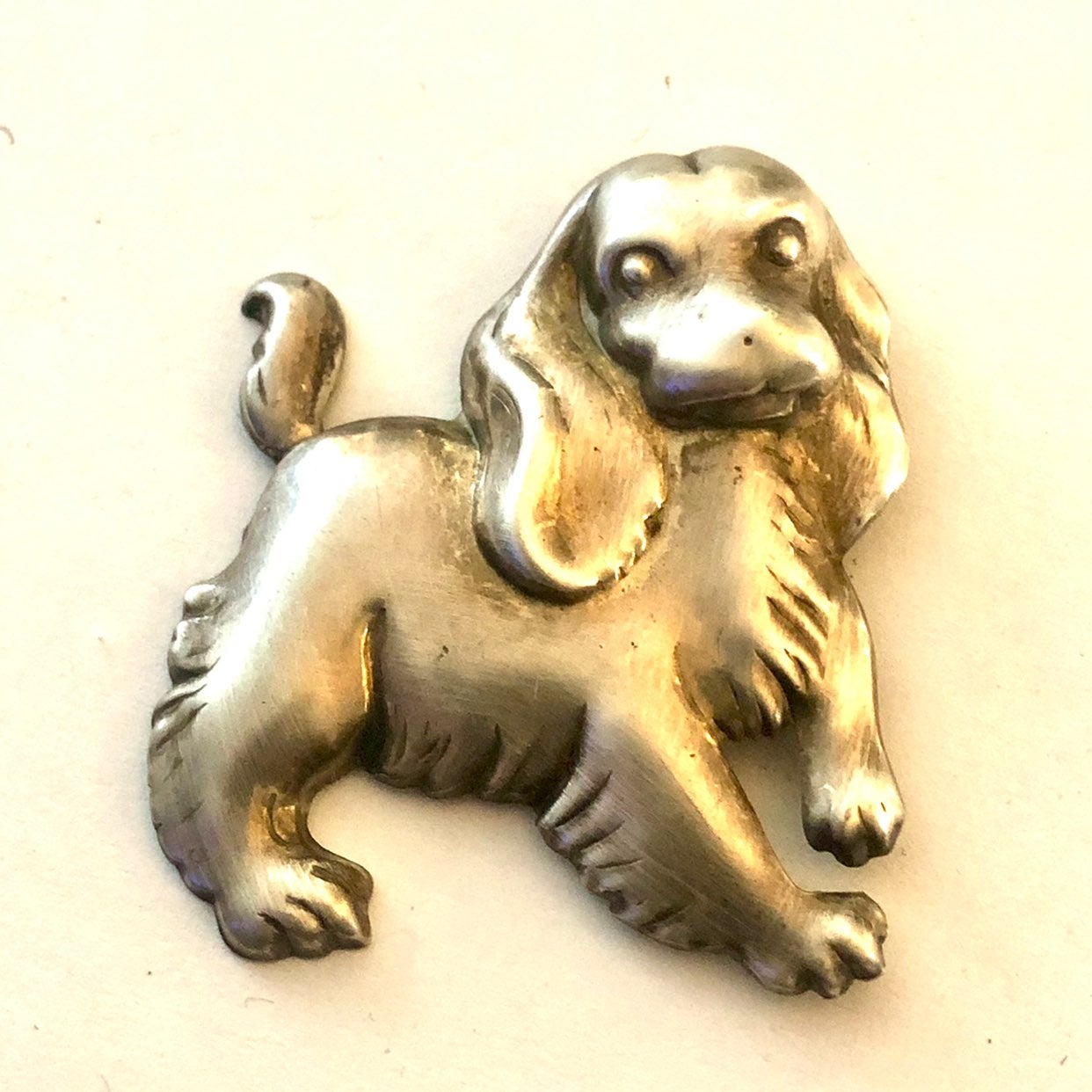 Sterling Cocker Spaniel brooch by Lang