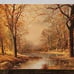 October Morn by Robert Wood Print 20 x 16 Cardboard Lithography P-605