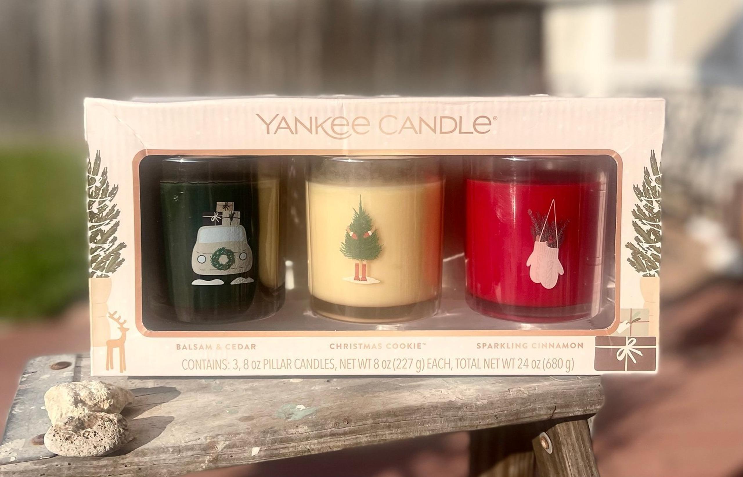 YANKEE CANDLE 3PC HOLIDAY CANDLE TRIO COLLECTION
