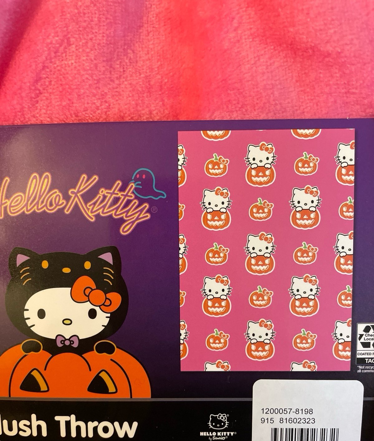 Hello Kitty halloween pumpkin blanket