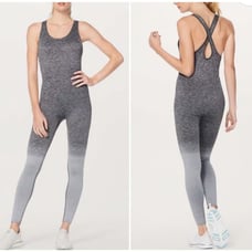 Lululemon Gray Ombre Balance and Resist Athletic Onesie Bodysuit 6 Workout