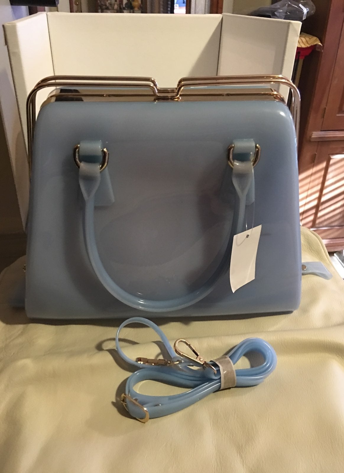 Light blue jelly Purse