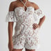 NWT Express Embroidered Crochet Off The Shoulder Halter Romper - SOLD OUT ONLINE