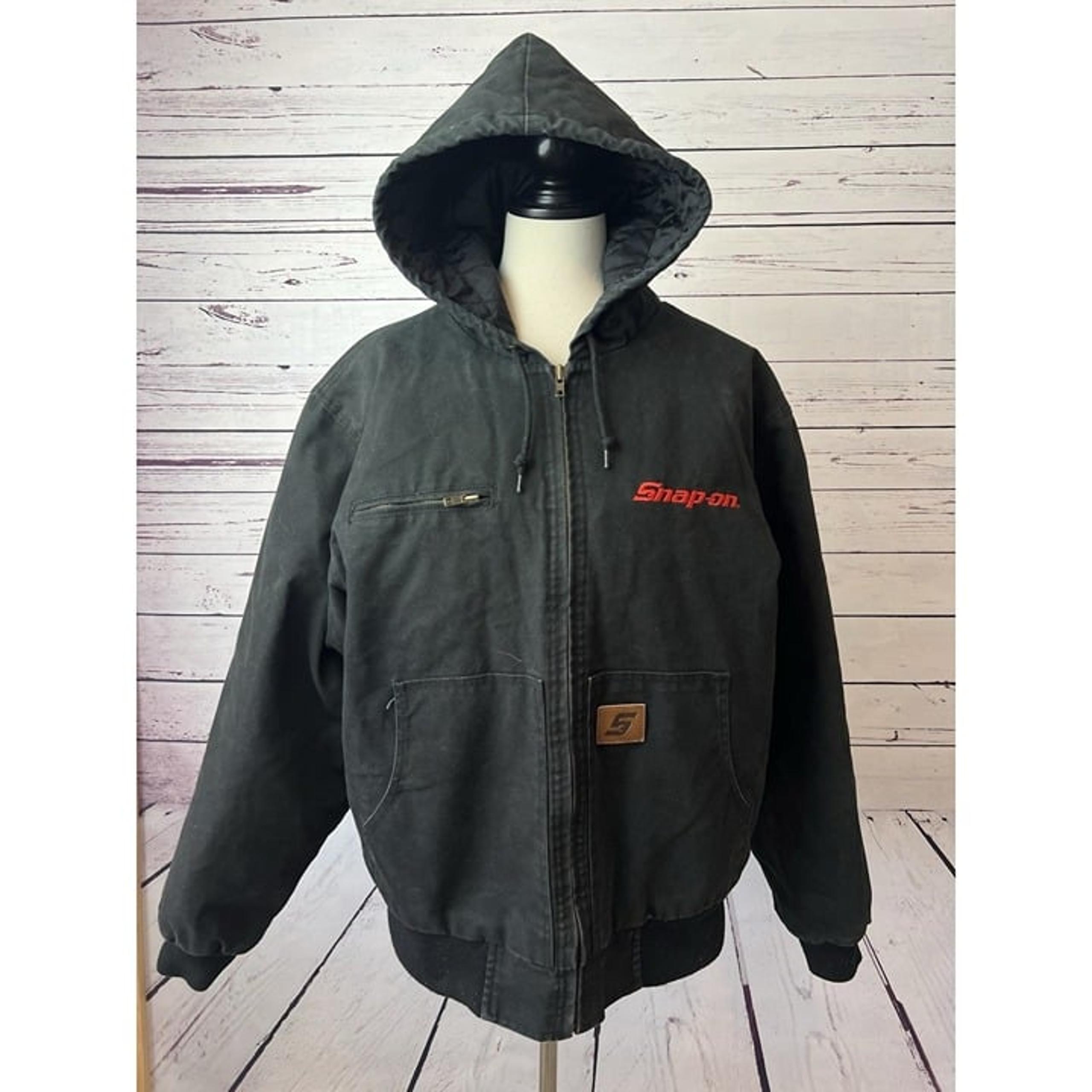 Snap On Tools RA Jacket Canvas Large Vintage 2005 Insulated Coat Hooded Workwear