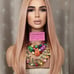 Celebrity rosegold pink straight lace front wig