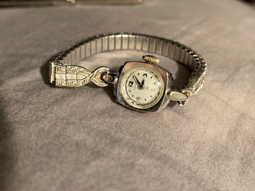 10k White gold hamilton watch/vintage