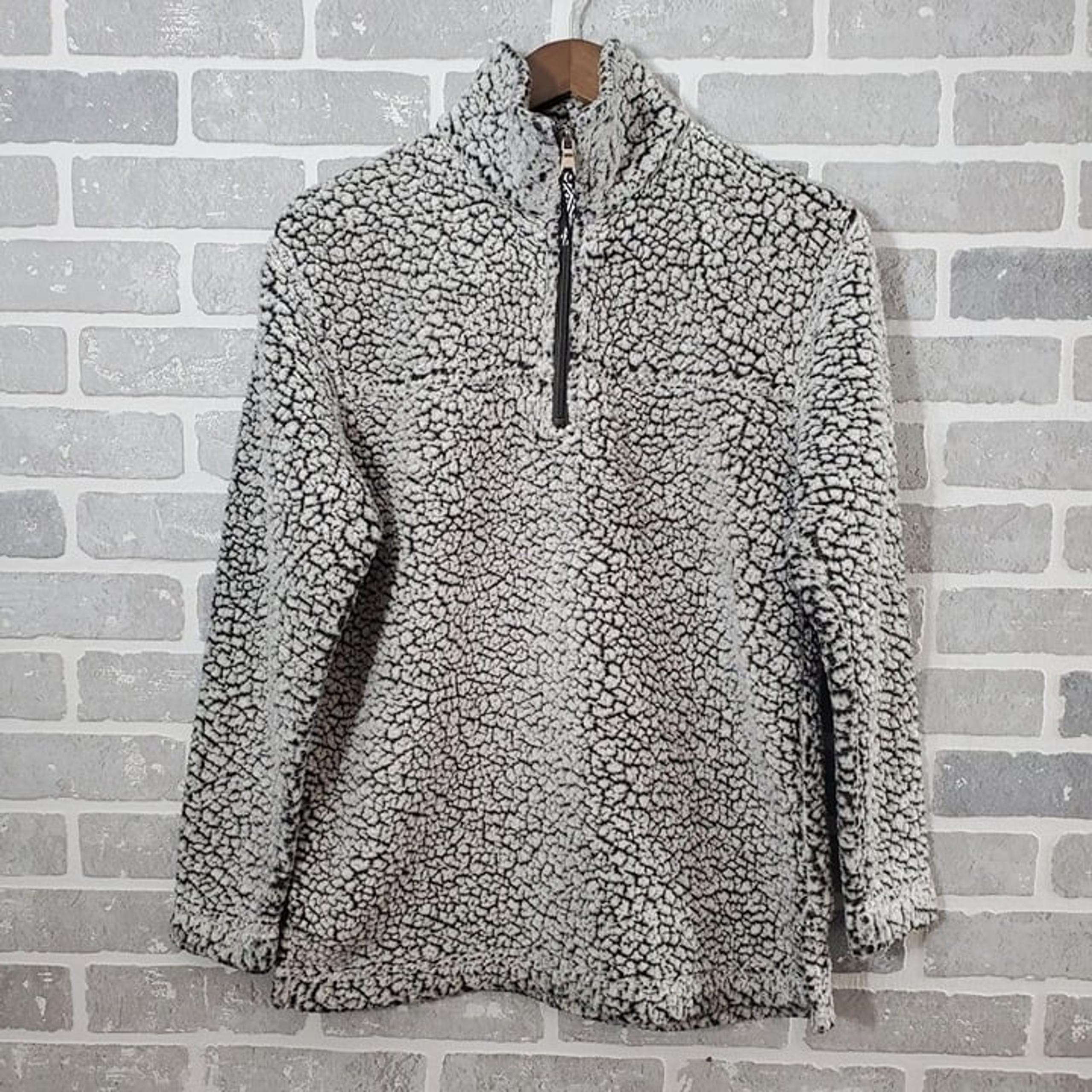 Boxercraft Womens Small Gray 1/4 Zip Sherpa Pullover Sweatshirt