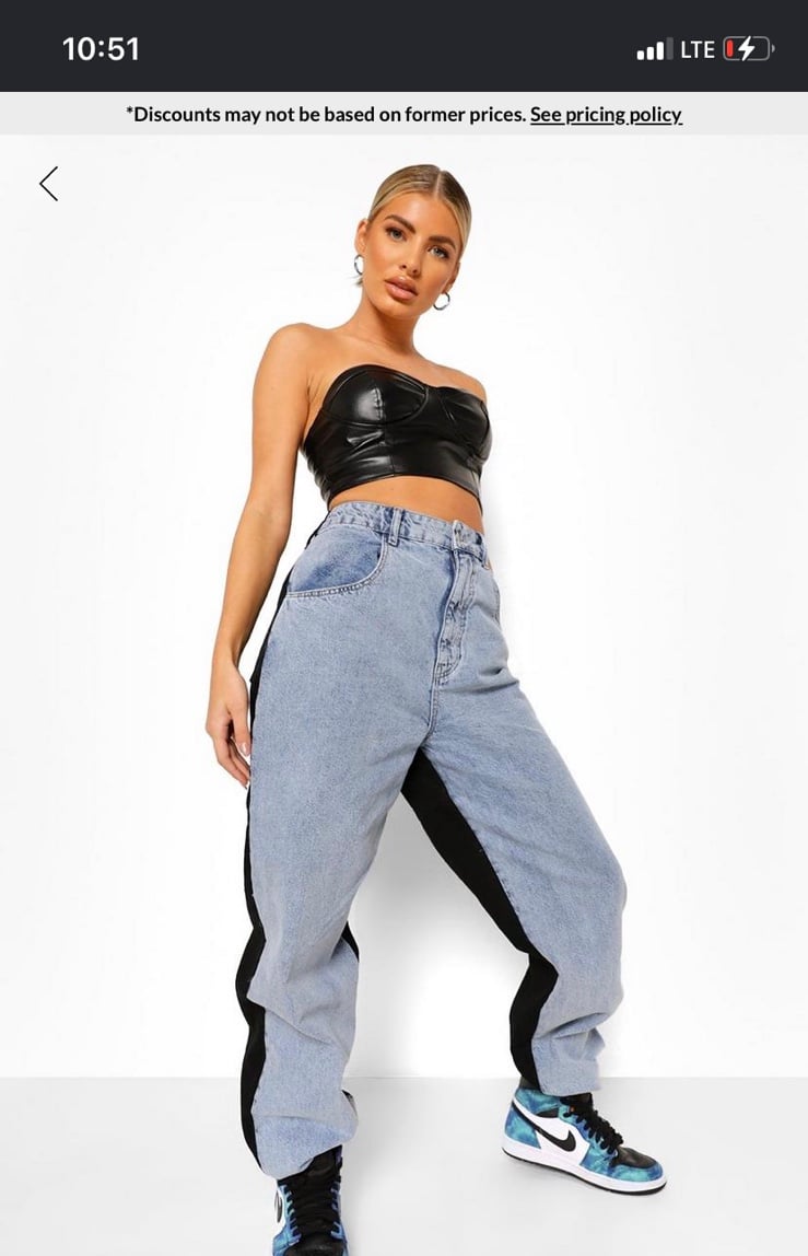 Colorblocked boyfriend jeans