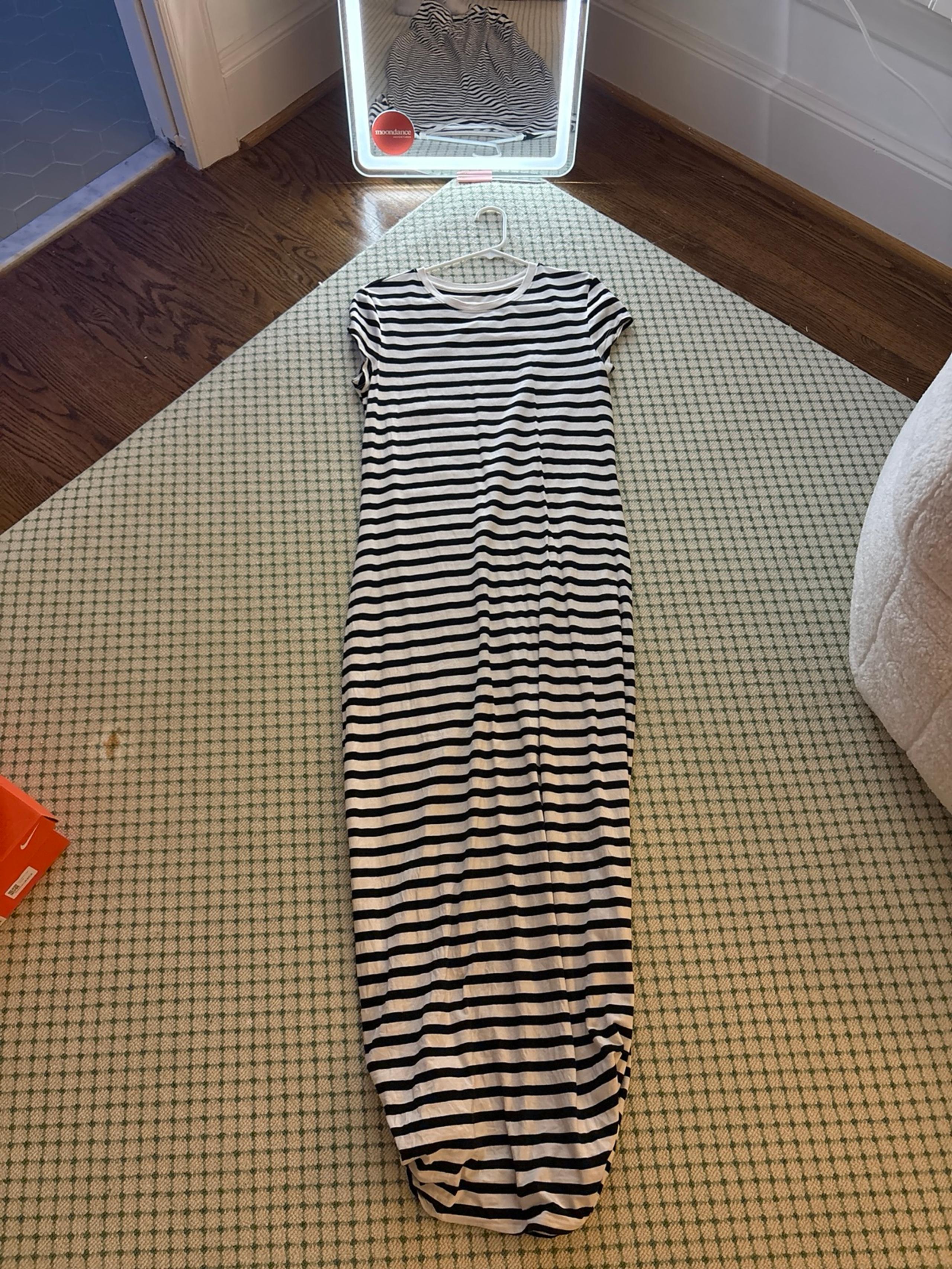 Black and White Striped Target Maxi Dress Size M