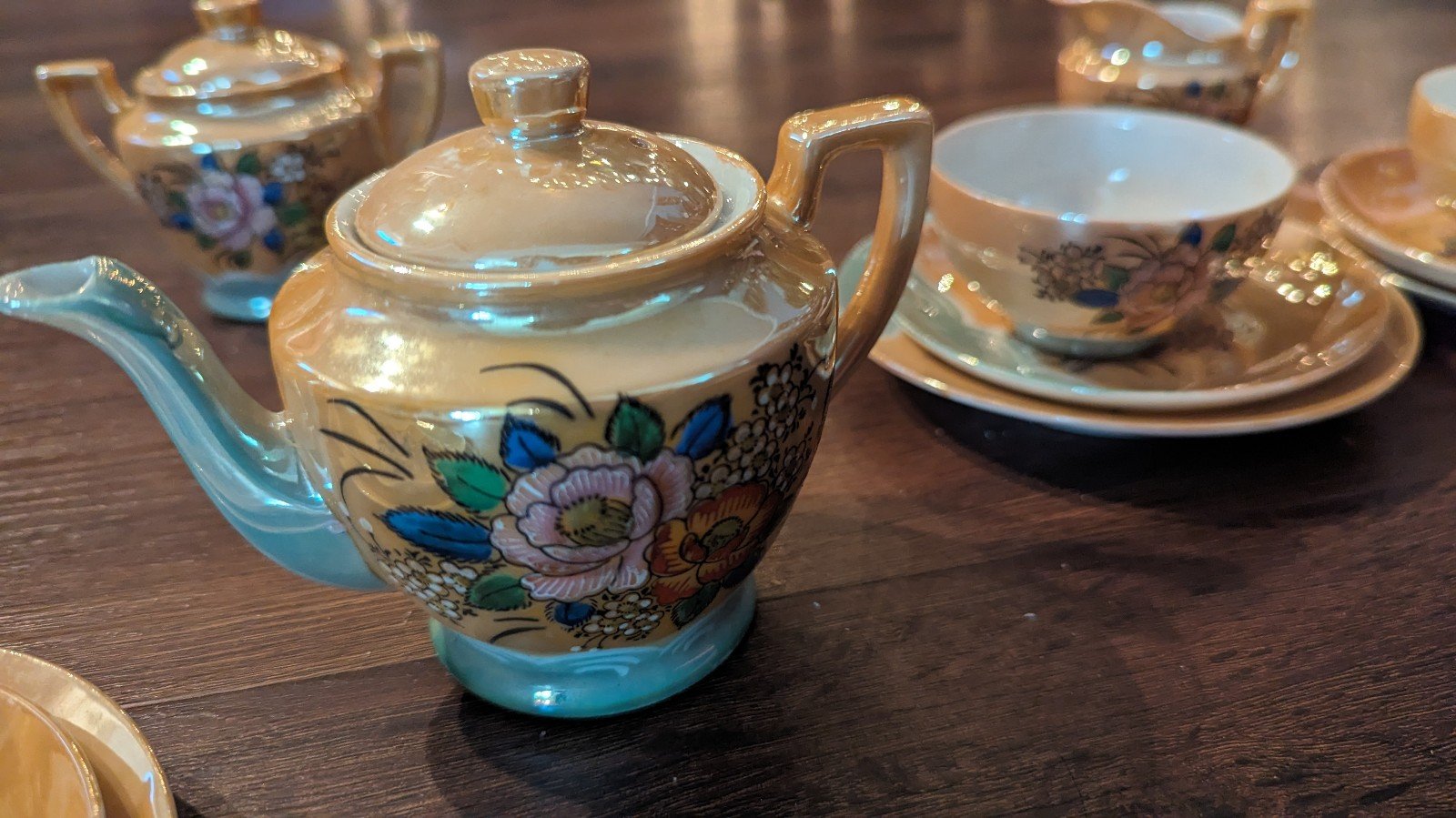 Lusterware Antique Child China Setting for Four