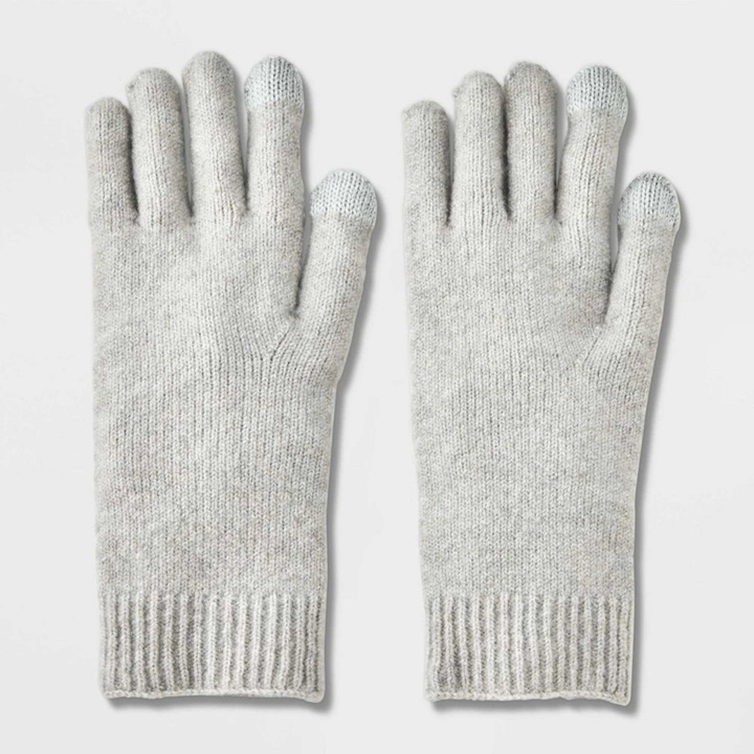 A New Day Women's Super Soft Cashfeel Knit Gloves Light Gray NWT