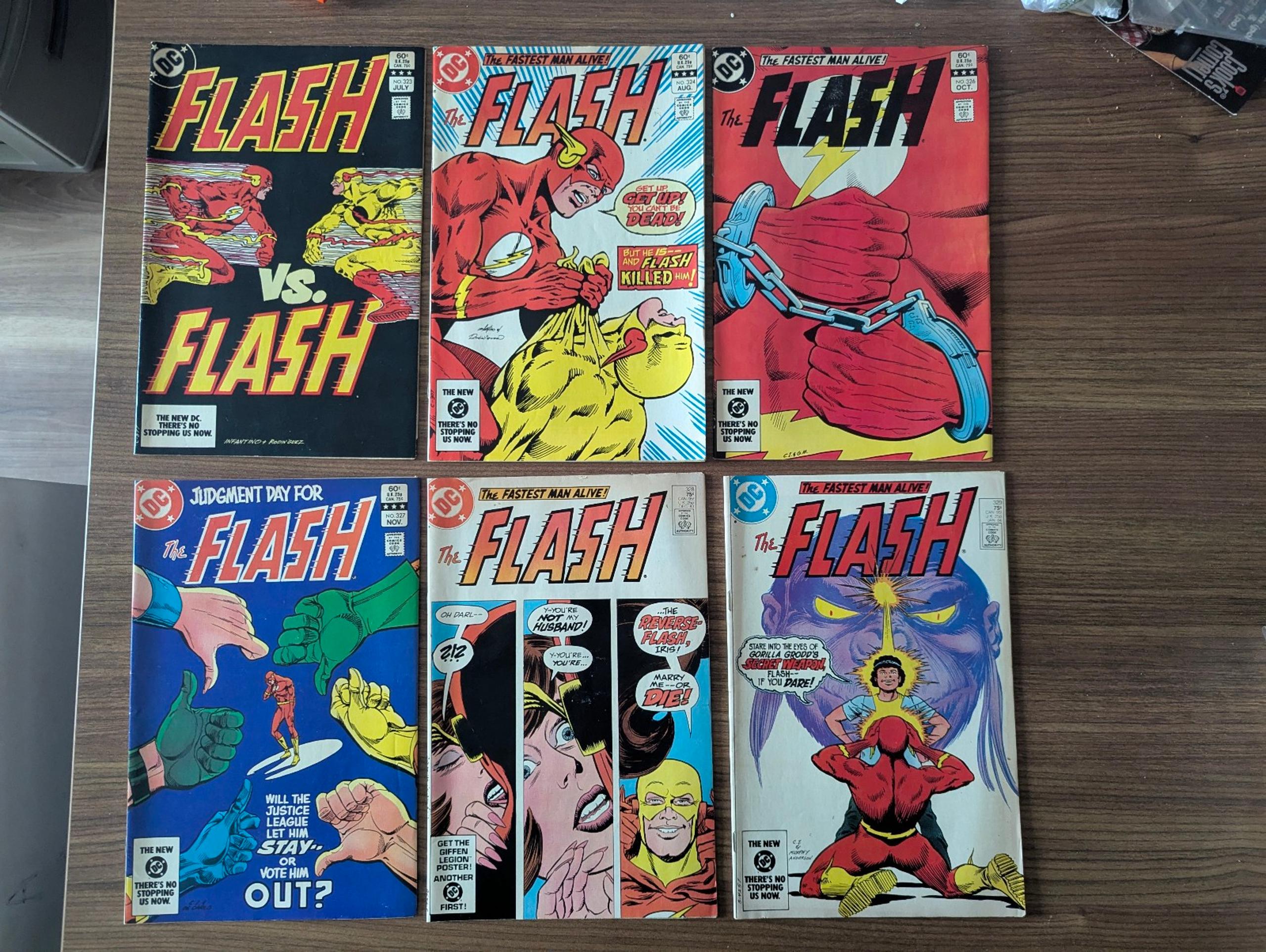 DC Comics the Flash #323- 324, 326-329 "Zoom"Comic Book Lot