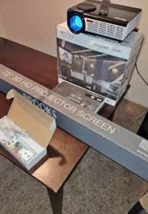 Brooks vt-40 rear facing or can be mounted projector tv with 72 3dHd screen