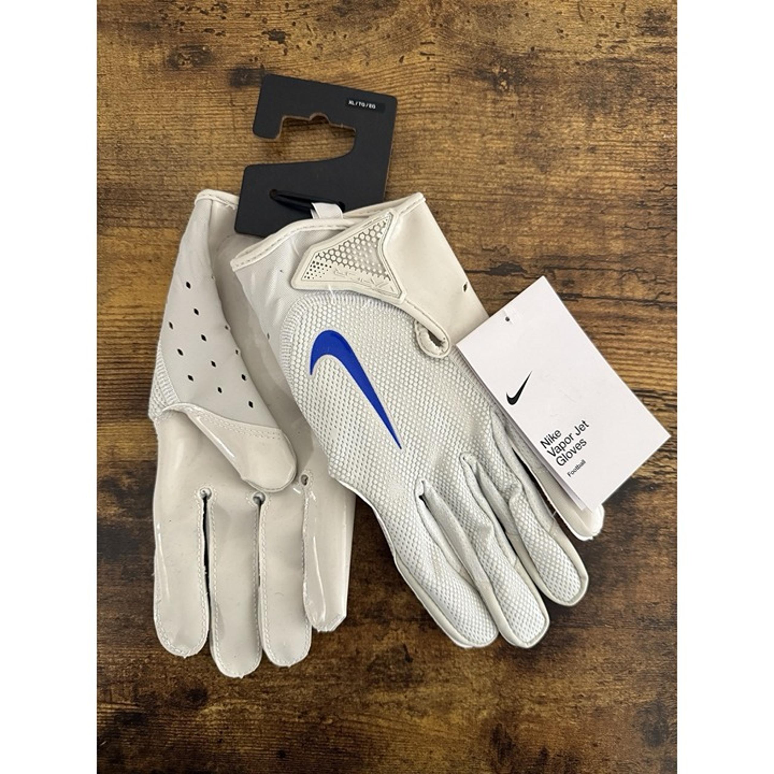 Nike Vapor Jet NFL Gloves Grey Blue Sz XL DX4522-013