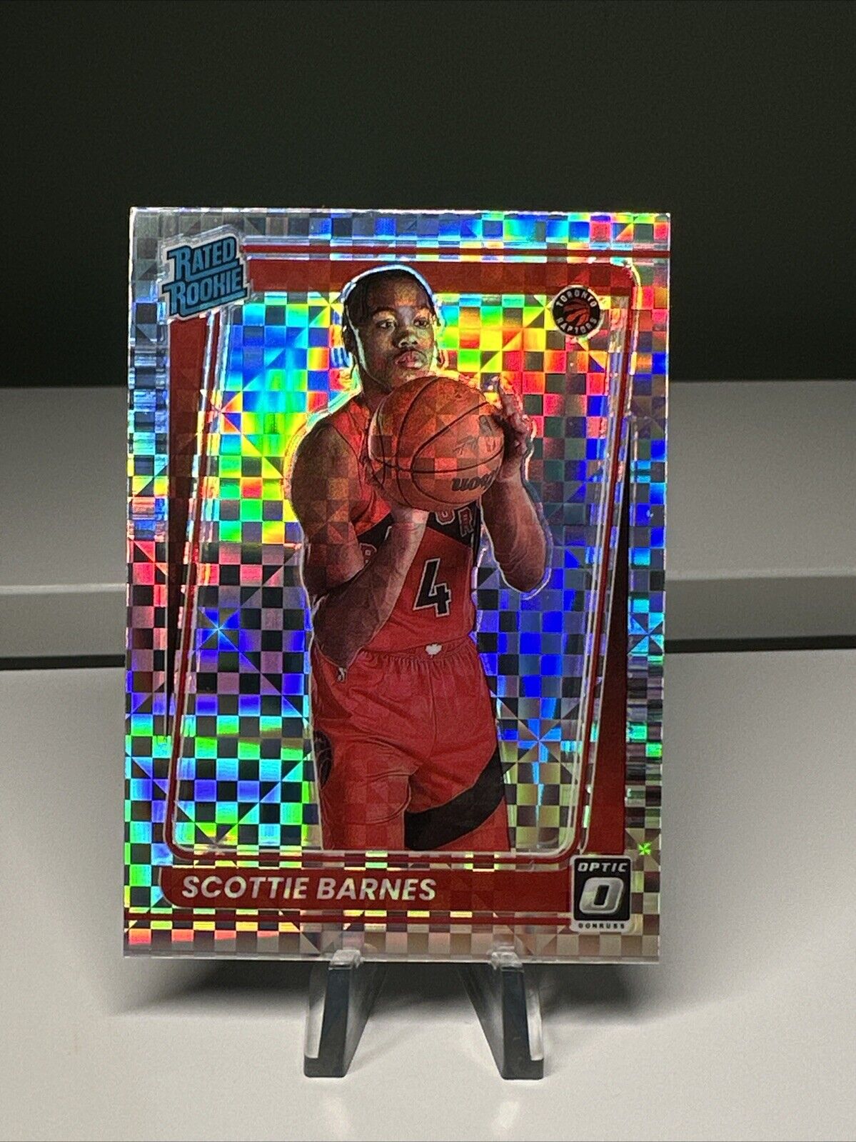 2021-22 Donruss Optic SSP Scottie Barnes RC Checkerboard Holo Toronto Raptors