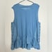 Anthropologie Babydoll Muscle Tank Top in Blue Ruffled Hem Bottoms Size M Fit L