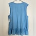 Anthropologie Babydoll Muscle Tank Top in Blue Ruffled Hem Bottoms Size M Fit L