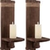 Rustic Wall Hanging Candle Sconces 2Pcs Brown