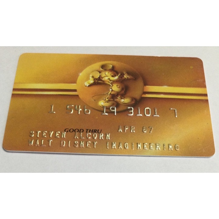 rare 1987 Walt Disney Imagineering Gold Credit Card Steve Alcorn staff Engineer