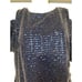 Sequin Cold Shoulder Dress Short Sleeve Blue & Black Sparkle Party Outfit Womens