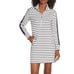 Lilly Pulitzer Navy Striped Skipper Popover Dress Cut Out Sleeves Size S