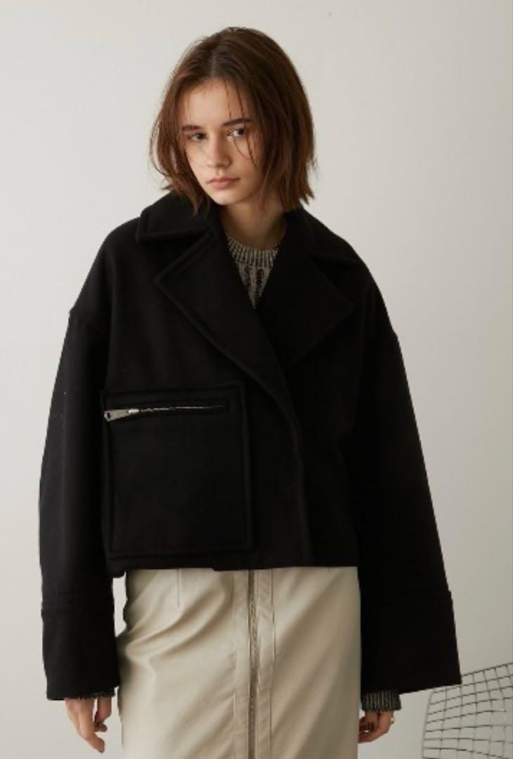 LA PEAU DE GEM Deformed Wool Blouson Oversized Jacket