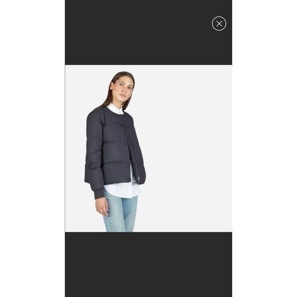 Everlane collarless puffer coat