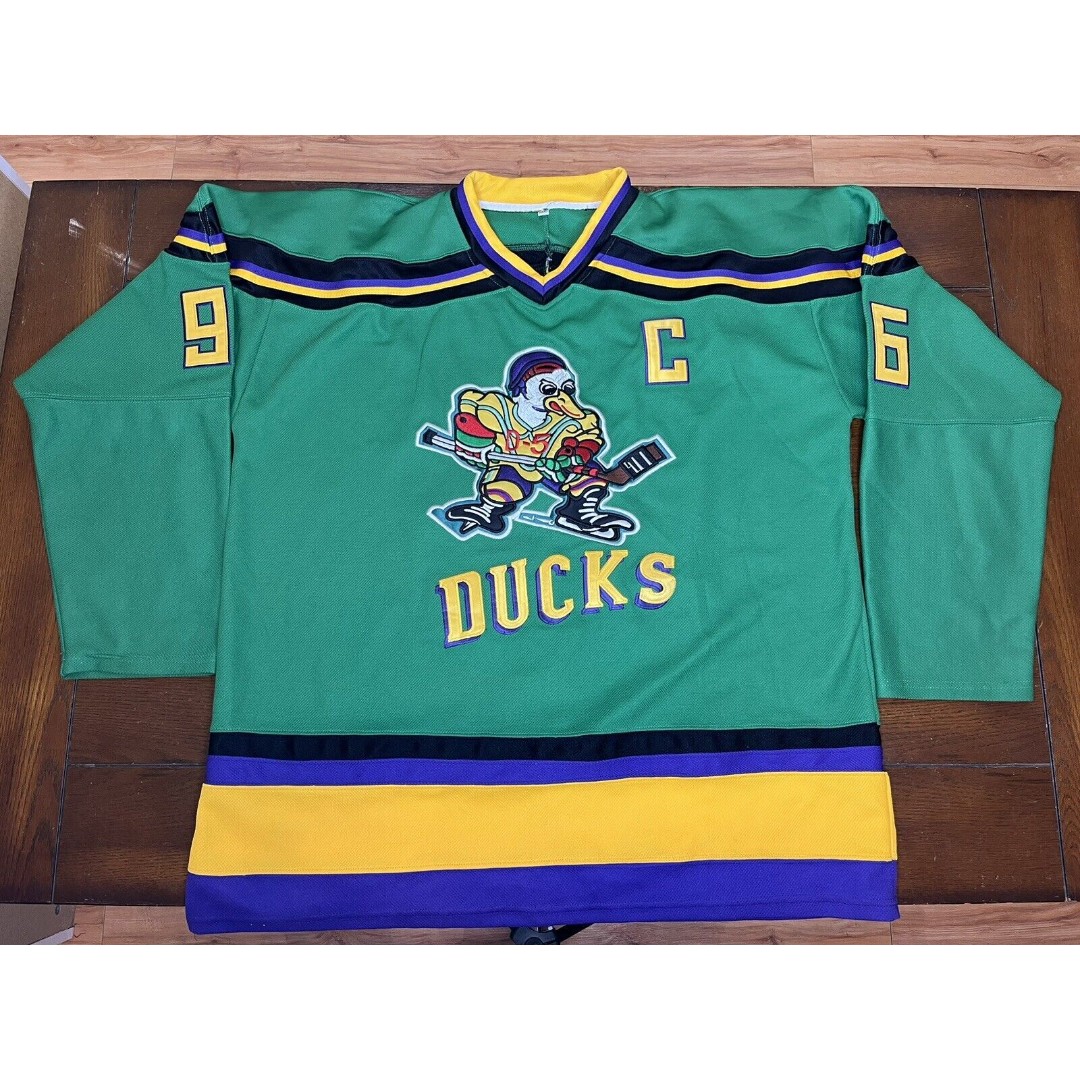 Charlie Conway 96 Mighty Ducks Hockey Jersey Embroidered Movie Uniform 3XL READ