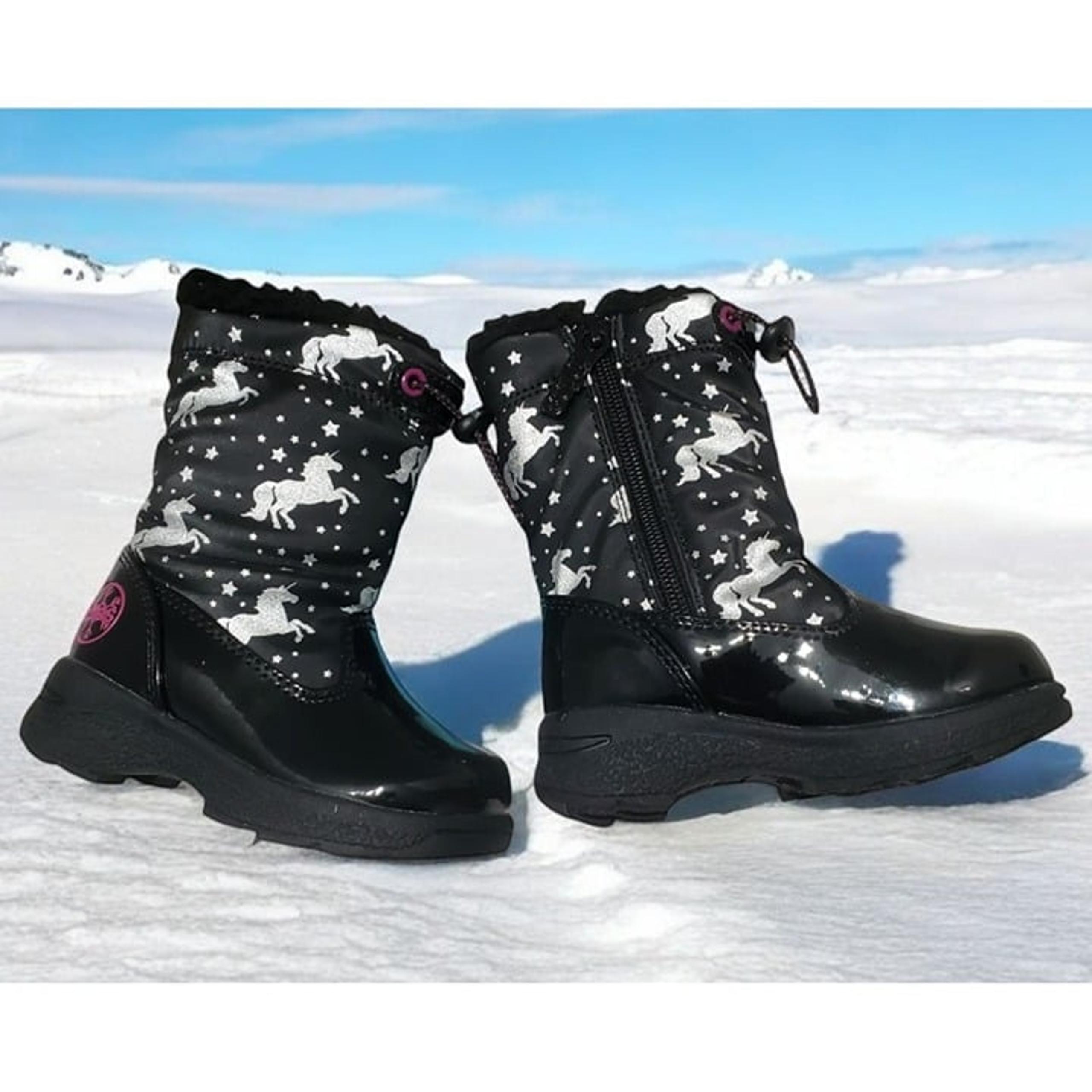 New TOTES Toddler Winter Snow Boots Silver Unicorns Waterproof Thermolite 5T