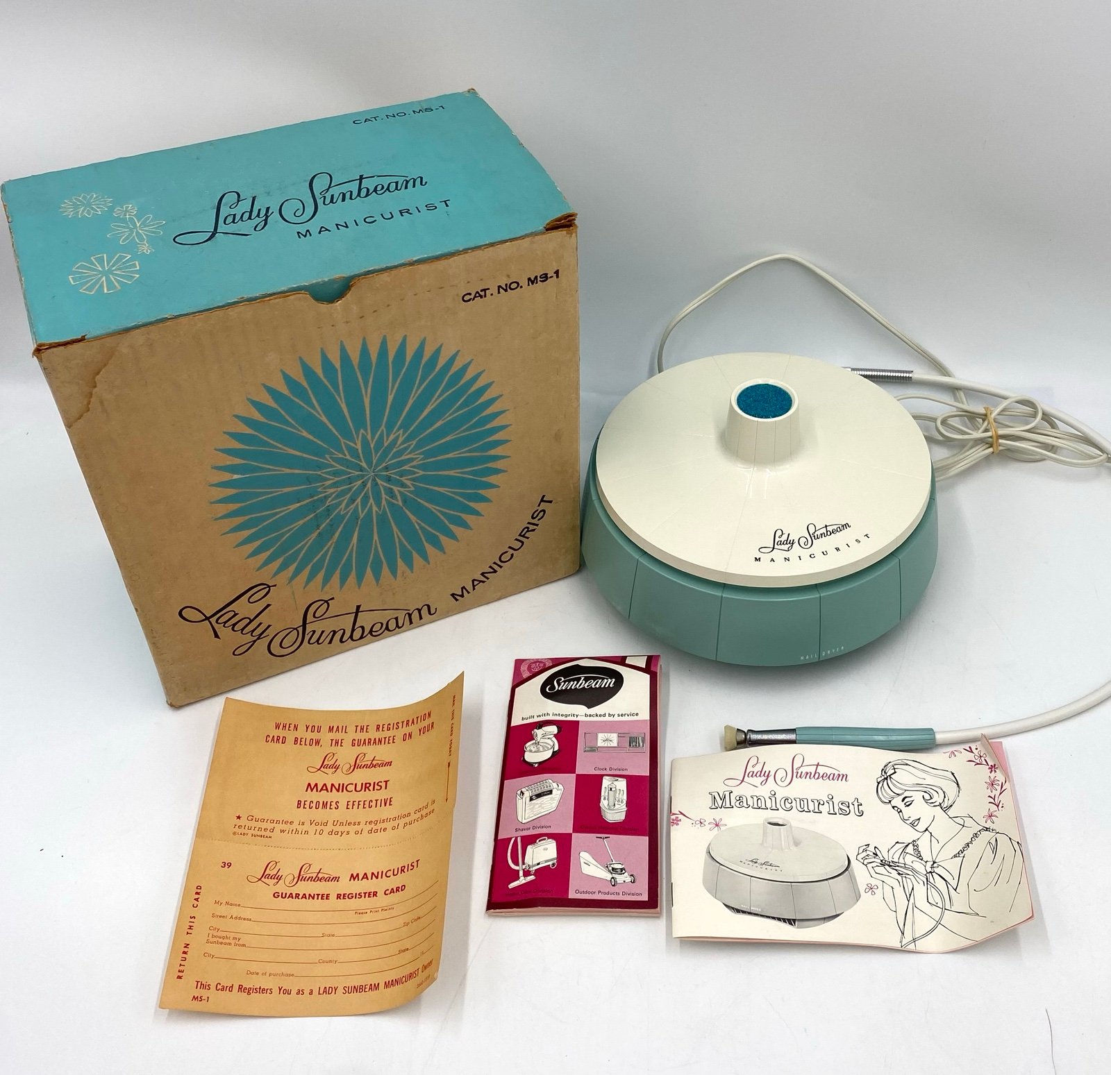 Vintage Manicurist set by Lady Sunbeam nails set 1960s in Original Box Works.