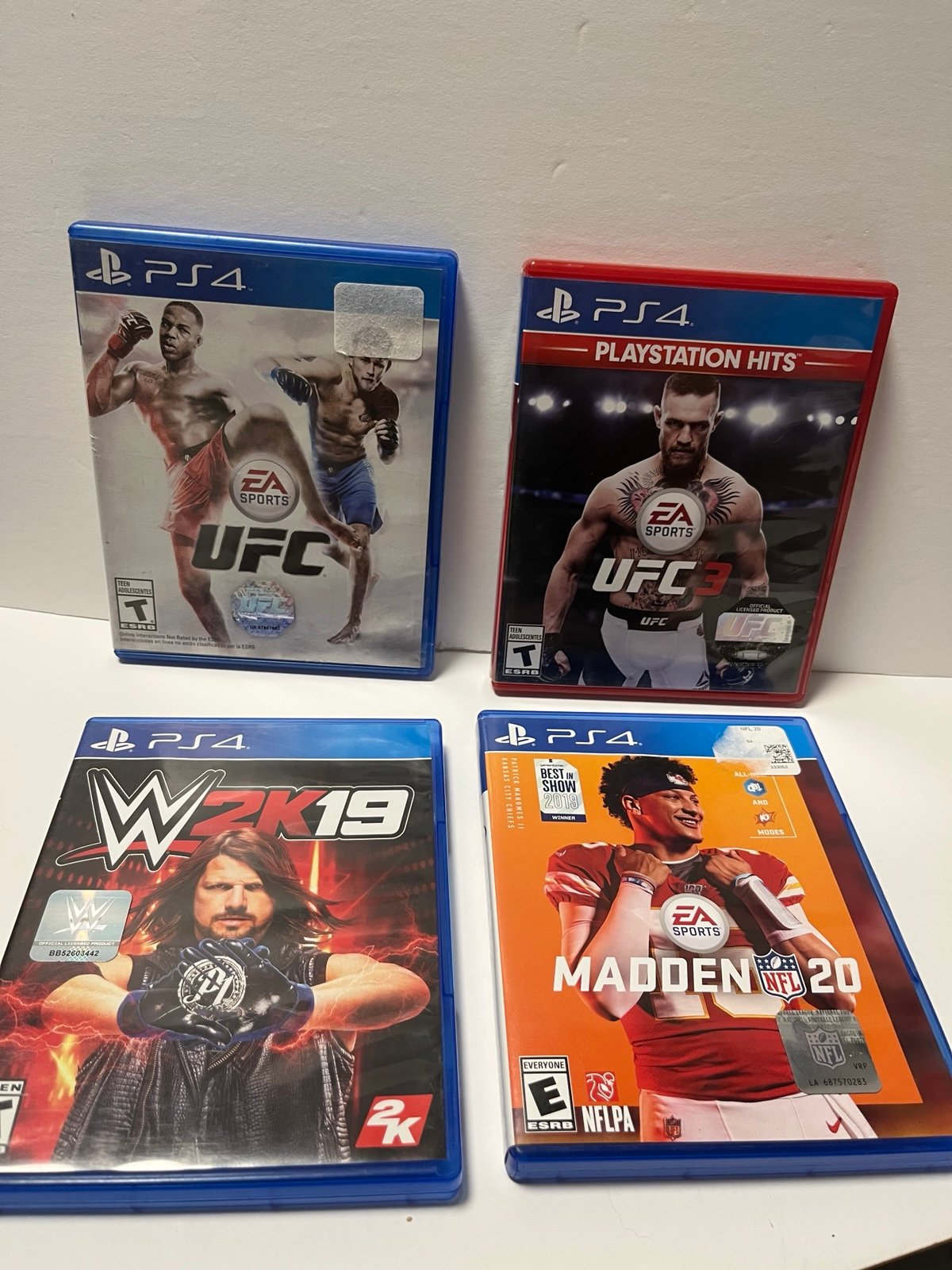 Sony PlayStation 4 Game Lot Of 4 PS4 W2K19, UFC, UFC 3, MADDEN 20 EA SPORTS