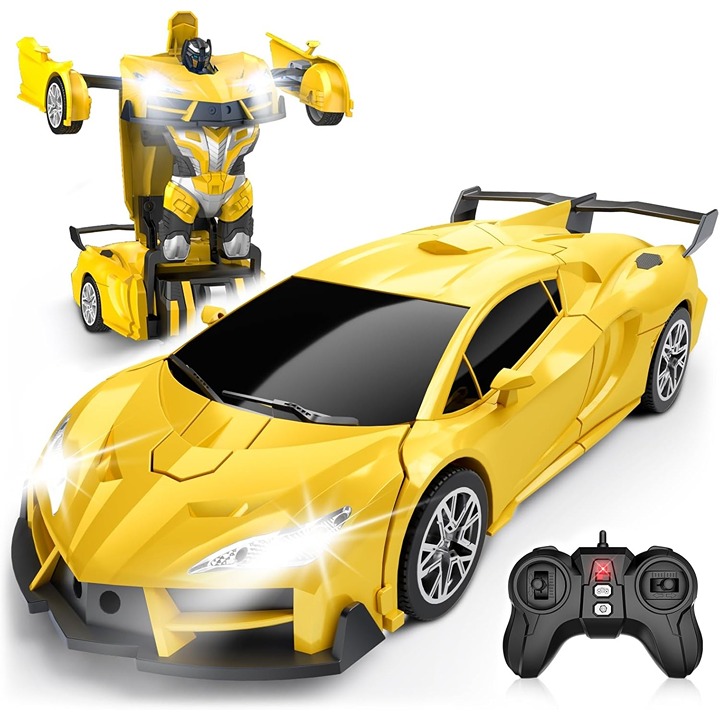 Transform RC Car 1:16 One-Button 360° Spin Flashing Lights Toy Gift for Kids