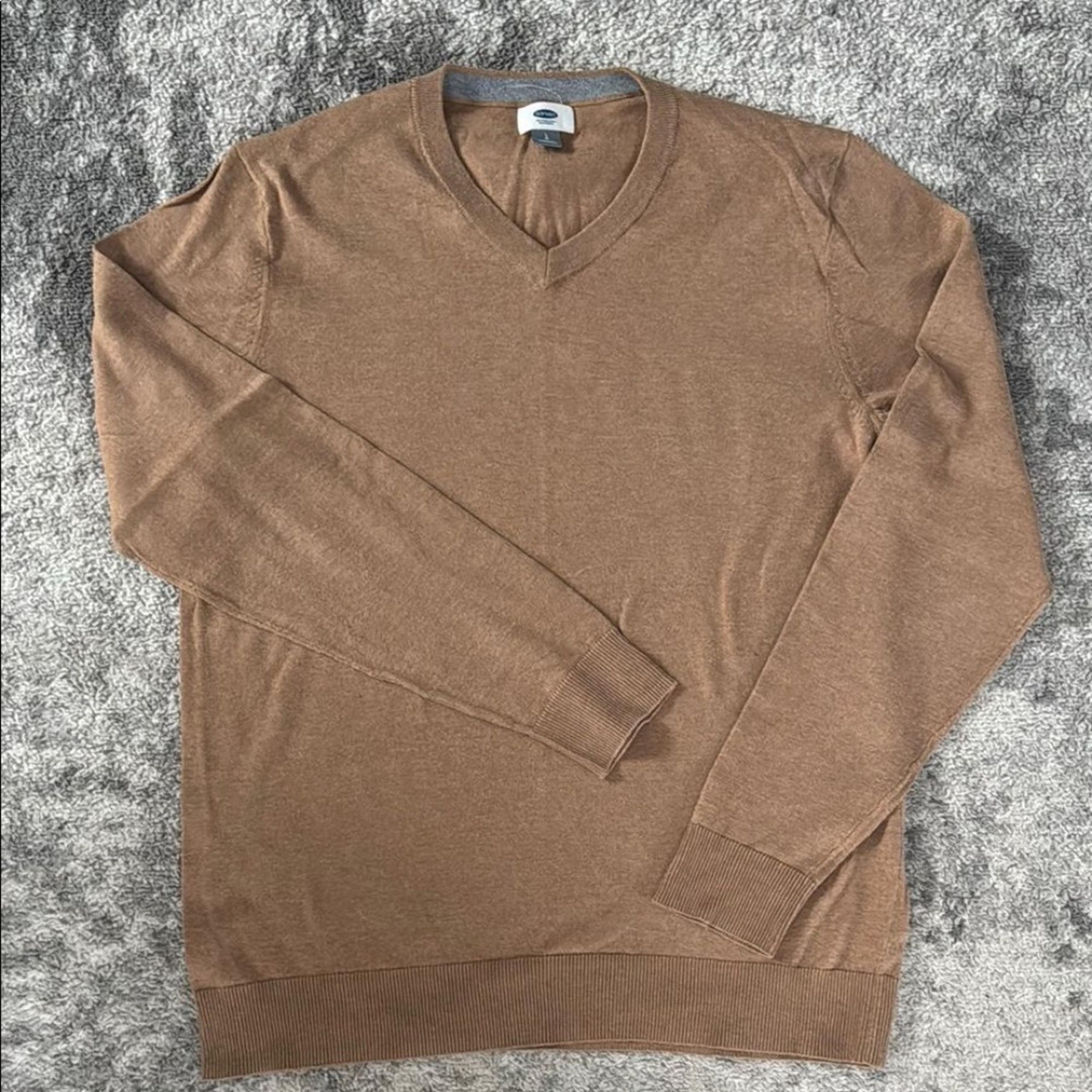 Men's Brown V-Neck Sweater Old Navy L