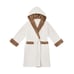 Luxury plush robe with faux fur hoodie