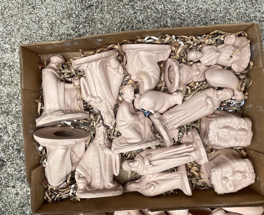 Vintage 15 Piece Terra Cotta NATIVITY Molds- art painting crafts pottery 7”