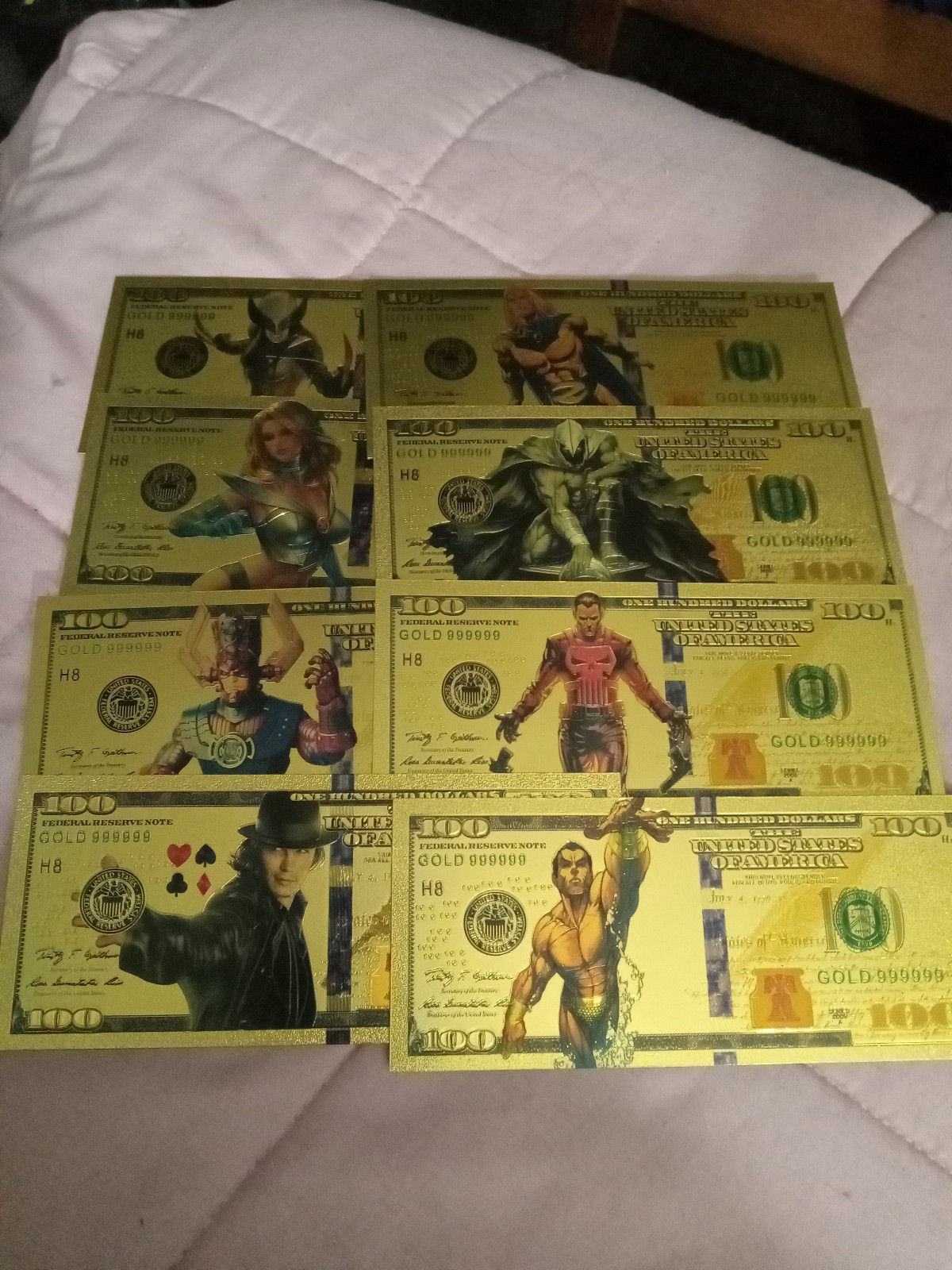 24 karat gold trimmed 100 banknotes