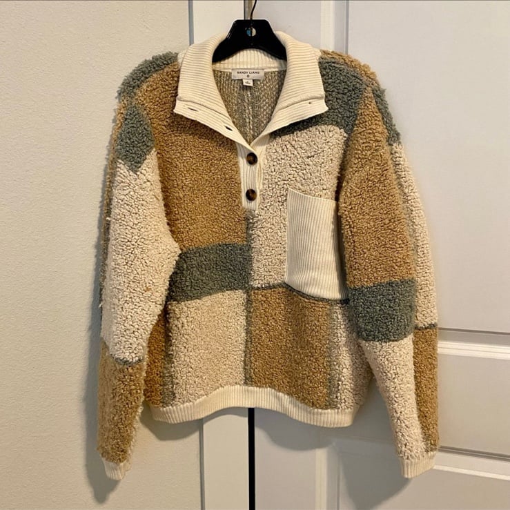 Sandy Liang Target Multicolor Sherpa Pocket Sweater
