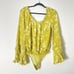 Women's Free People One On One Gold bell sleeves Bodysuit NWT size S