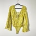 Women's Free People One On One Gold bell sleeves Bodysuit NWT size S