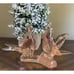 Love Birds On Branch Peach Bubbles Murano Style Pressed Art Glass 12.5 x 6.5