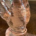 Love Birds On Branch Peach Bubbles Murano Style Pressed Art Glass 12.5 x 6.5